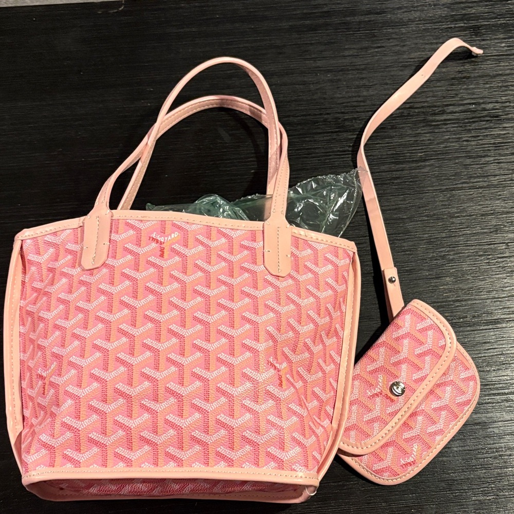 Pink Tote Bag with Matching Pouch